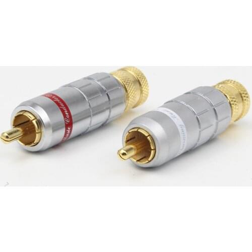 Hi-End 4pcs permance Gold plated audio hifi RCA Plug interconnect RCA plugs Audio RCA Connectors