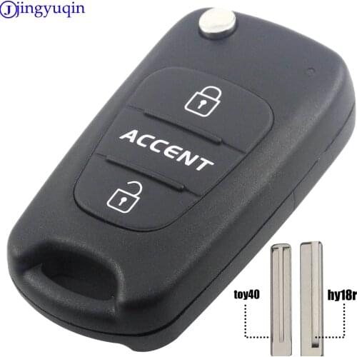 Jingyuqin 10p Key Shell Silicone Flip for Hyundai Tucson ix25 ix35 Kia Ceed Rio 3 Sportage Remote Cover Replace Case