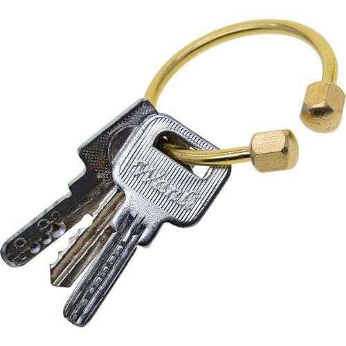 Brass Keychain Key Keyring Circle Quick Link Snap Hook Carabiner Connector