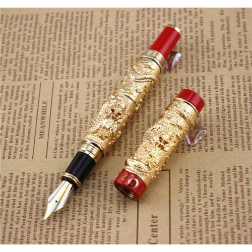 JINHAO metal fountain pen unique design High quality dragon pens luxury business gift school office supplies free shipping