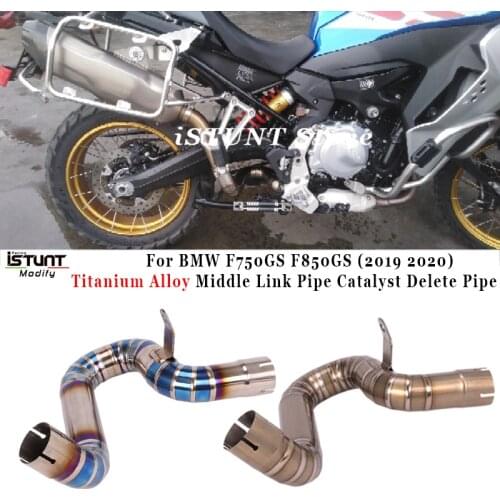 Motorcycle Exhaust Modified Titanium Alloy Middle Link Pipe Catalyst Delete Pipe For BMW F750GS F850GS f750gs f850 gs 2019 2020