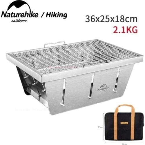 Naturehike Camping Outdoor Picnic BBQ Grill Portable Folding Stainless Steel Stove Embedded Oven With Free Clip BBQ Accessories