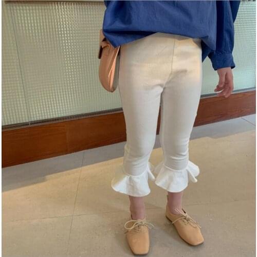 2021 new style girls ruffles pants cotton spring fashion girls long pants 2-7t YL936