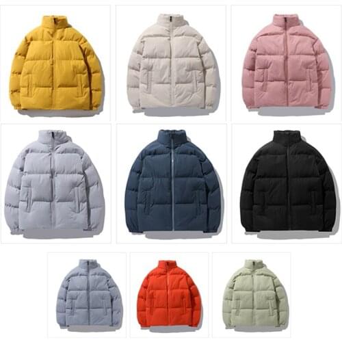 2021 Winter New Men Solid Color Parkas Quality Brand Mens Stand Collar Warm Thick Jacket Male Fashion Casual Parka Coat