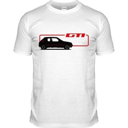 New T Shirts Unisex Funny Tops Tee 205 1.9 GTi T-shirt Retro 80s Hot Hatch Rally Car Tshirt White Classic T Shirt T-Shirt