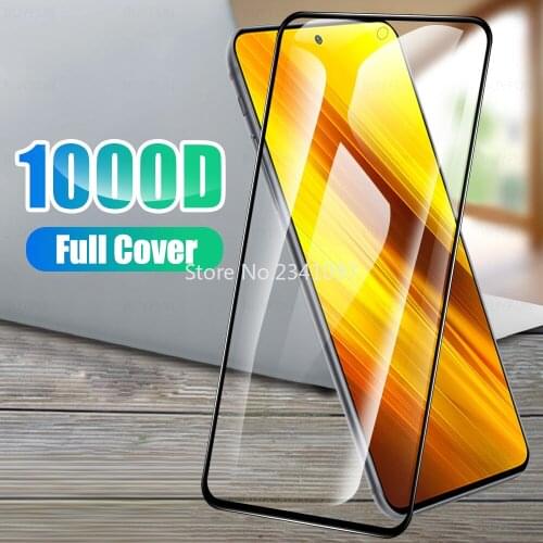Full Screen Protective Tempered Glass for Xiaomi Poco X3 NFC X2 M2 M3 F3 F2 Pro Mi Pocophone F1 Pocofone X F M 3 Protector Film