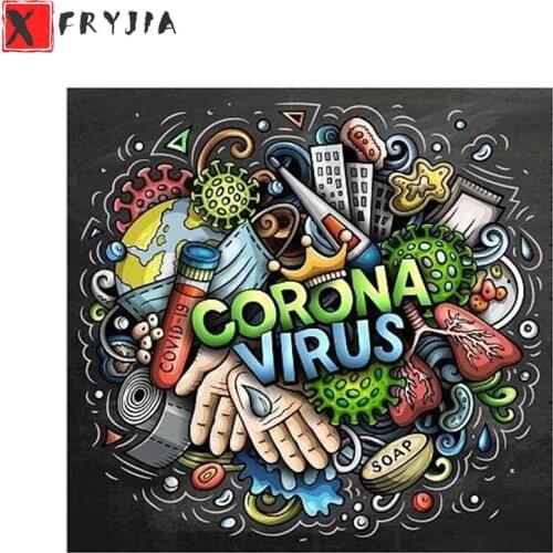 Full Square Diamond Painting Cartoon doodle art Mosaic Needlework Picture Of Rhinestones Diamond Embroidery Sale Home Decor