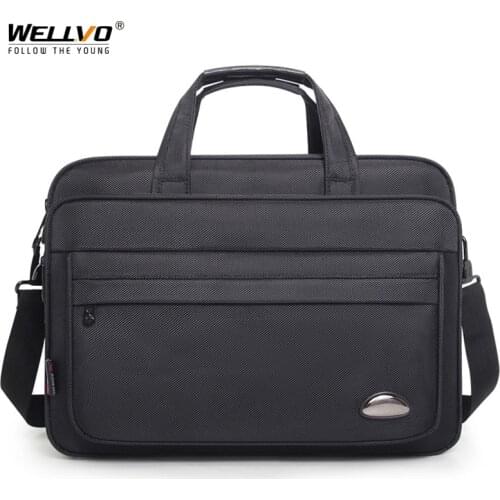 Men Briefcase Male 16 Inch Laptop Bags Waterproof Oxford Business Travel Bag Multi-layer Large Capacity Briefcases Black XA942ZC