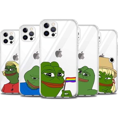 Transparent Case For Apple iPhone 11 12 Pro Max XR 7 8 Plus X XS SE 2020 6 6S 5 5S Soft Silicone Phone Cover Cartoon Meme Forg