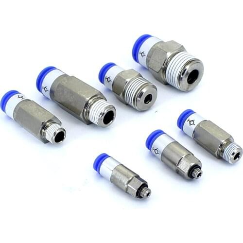 SMC type self-sealing threaded straight pipe one-way valve joint quick plug self-sealing joint KCH10-01S KCH10-02S