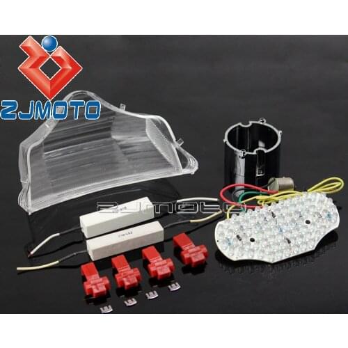 Motorcycle LED Stop Rear Light For Yamaha FZ6 Fazer 600 2004-2008 Integrated Tail Light Clear Taillight w/ Turn Signals