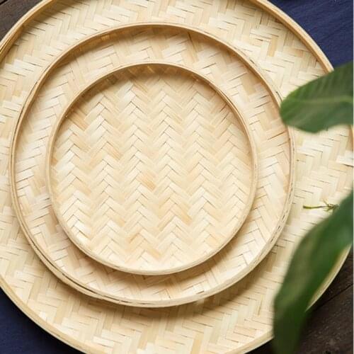 Hand-woven Bamboo Sieve Hand-painted DIY Decorative Kitchen Home Storage & Organization