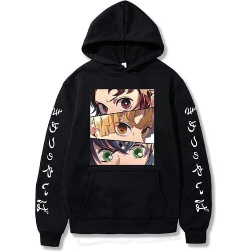 Demon Slayer Hoodies Female Harajuku Japanese Anime printing Sweatshirt Loose Long Sleeved Unisex Streetwear Tops