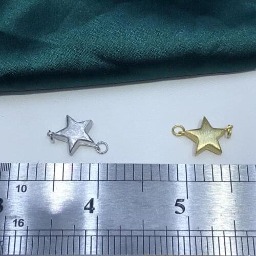 Star Design 925 Sterling Silver Wholesale Necklace Bracelet Clasps and Hooks Jewelry Accessory Parts Settings, 3pcs/lot