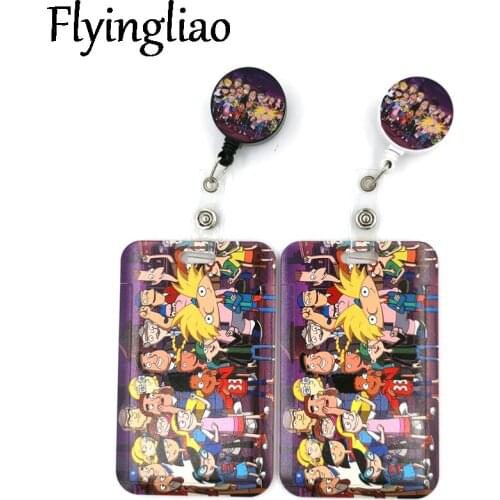 Funny Cartoon Characters Fashion Women Card Holder Lanyard Colorful Retractable Badge Reel Nurse Doctor Student Exhibition