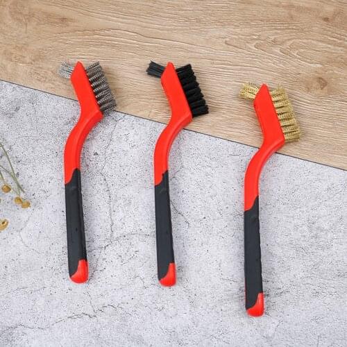 Mini Double-end Steel Plastic Wire Brush Nylon Cleaning Kit Car Cleaning Tool