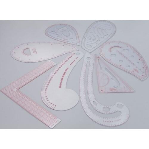 1pc Plastic Patchwork Ruler Multi-function Sewing Tailor Rulers Clothing Garment Rulers Sample Cutting Ruler