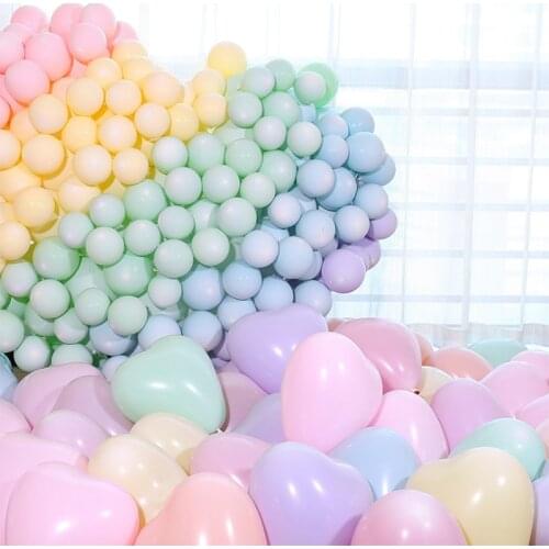 10pcs 12 inch macaron heart shape latex balloons Candy colors round balloons birthday party wedding Golbos Baby Shower Decor