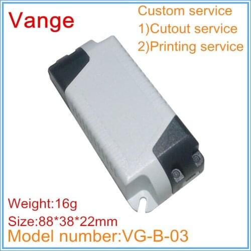 10pcs/lot led driver power supply housing IP54 fireproof PC plastic enclosure 88*38*22mm