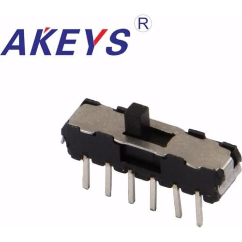10PCS MSS-42D01 MINI slide switch 4P2T DIP 12 pin 2 position mini toggle switches micro slide switches