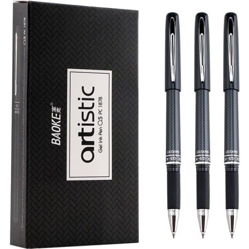 12 Baoke Neutral Pen Pc1878 Water Based Pen Office Black Pen 0.5mm Signature Pen High Grade Business Office Stationery