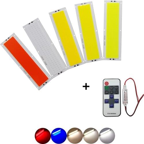 12V 120mm 36mm 12W Natural Warm White Blue RF remote dimmer flip chip COB LED for DIY auto Lamp LED COB Strip light source