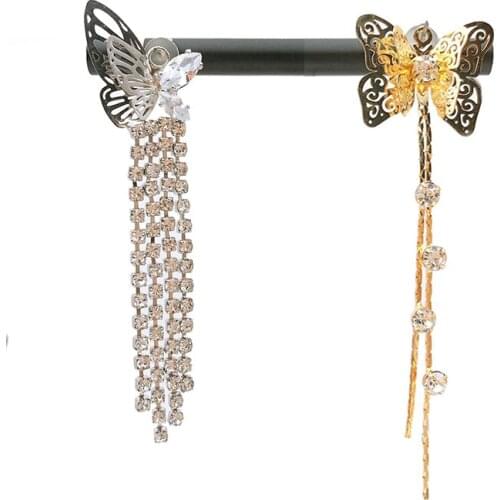 2020New 50Pcs Rhinestones Hollow Butterfly Tassel Button for DIY Jewerly Eariing and Necklace Pendant Accessories CY13-CY14