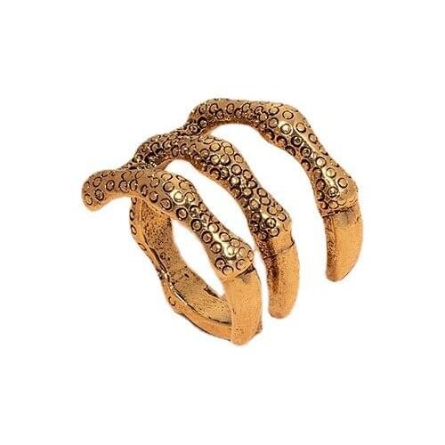 2021 Ins Trendy Antique Gold Eagle Hawk Claw Irregular Minimalism Hip-hop Rock Finger Rings Korean Fashion Women Party Jewelry