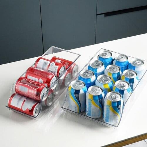 3 Pack Refrigerator Organizer Bins, Can Beverage Holder for Fridge, Freezer- Can Dispenser Can Storage Rack Container
