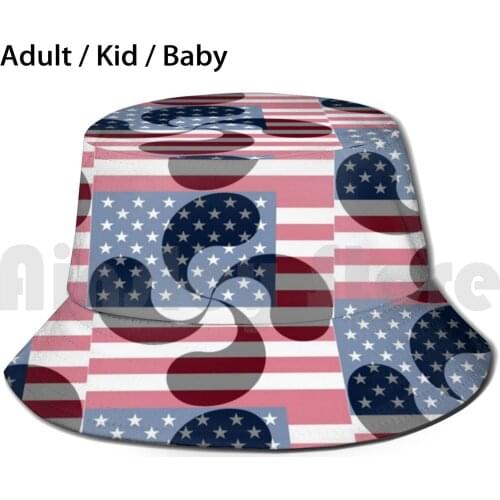 American Basque Lauburu Sun Hat Lauburu Basque Green Red White Vasco Pays Basque Spain Euskadi Euskara