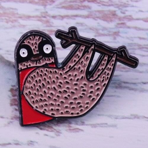 Cute super sloth lapel pin self care flair addition