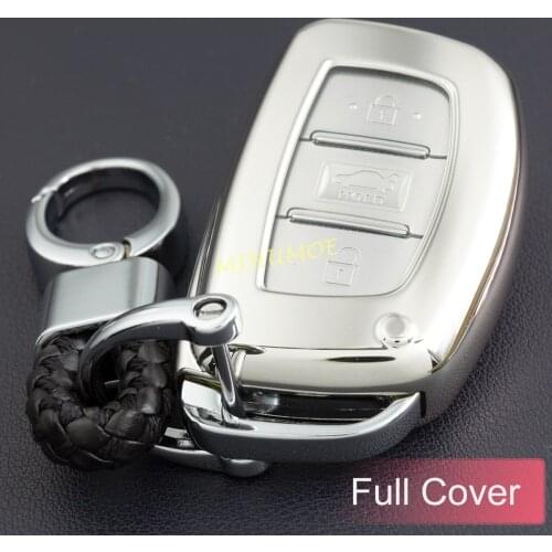 For Hyundai Sonata Tucson Tucson Ioniq Smart Car Key Fob Case Cover Chain Ring