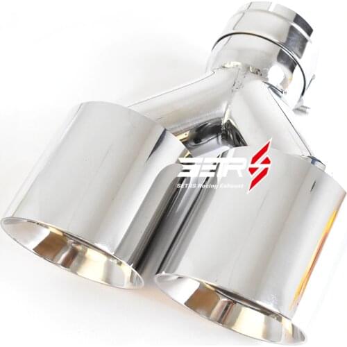 Dual Car Accessories Modification Stainless Steel Universal Automobile Exhaust Pipe Double Muffler Tip For Toyota Honda