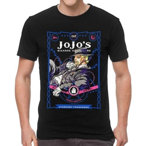 Manga Jojo Bizarre Adventure T-shirt Men Novelty T Shirts Short Sleeve Anime Jotaro Kujo Tshirt Cotton Tee Top Clothes