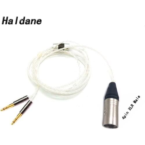 Haldane 4pin XLR Balanced 8 Cores 7N OCC Silver Plated Headphone Upgrade Cable for /t1 t5p/D7100 D7200/Z7 z1r/SW01 02 headphones