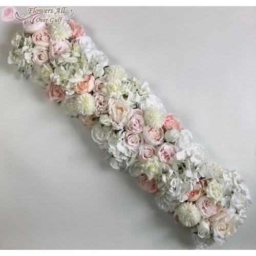 Artificial Wedding Flower Row And Fake Flower Wall For Wedding Arch Rose Runner Backdrop Decoration
