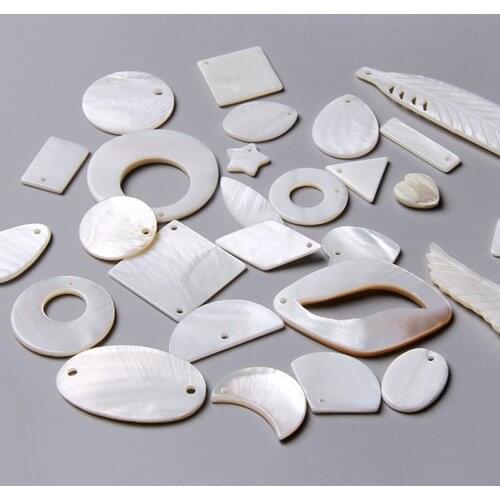 10pcs/lot Natural Mother Pearl Shell Round Charms Pendant For DIY Necklace Earring Bracelet Jewelry Making Supplies Accessories