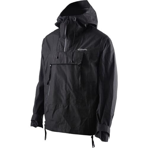 Mens Jacket Half Zipper Jacket Mens Windproof Waterproof Loose Hooded Tooling Tide Brand Casual Jacket