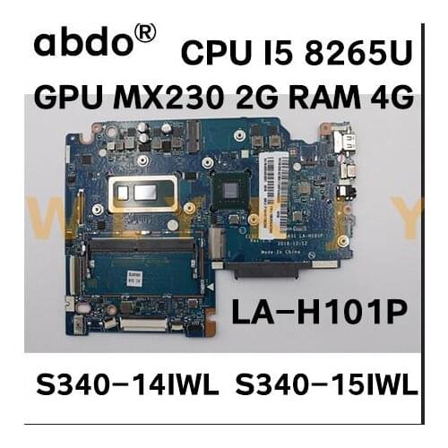 For Lenovo Flex-15iwl S340-14IWL S340-15IWL laptop motherboard LA-H101P with CPU I5-8265U RAM 4G GPU MX230 2G 100% test work