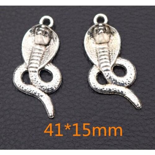 5pcs King Cobra Metal Pendants, 3D Viper Charms, Pharaohs Patron Saint Charms, DIY Metal Jewelry Crafts Unisex 41*15mm A2153
