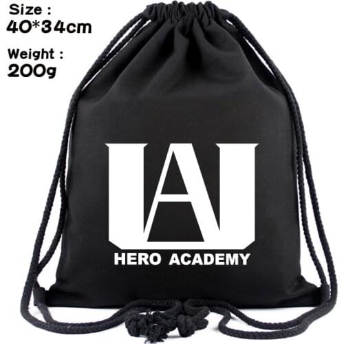 IVYYE Hero Academia Style Fashion Canvas Backpacks Cartoon Drawstring Backpack Casual String Bags shopping Knapsack Unisex New