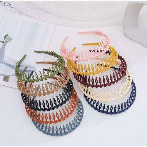 Fashion Simple Headdress Solid Color Resin Hair Comb Hairbands Headband Hair Hoop Bezel with Teeth Hair Accessories for Women
