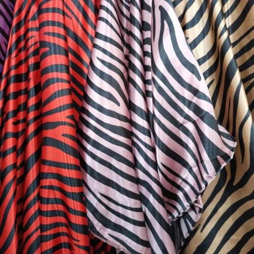 Soft Zebra Satin Fabric Ribbon Material Glossy Charmeuse Polyester Tilda Craft Ribbon Scarf Material