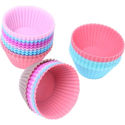 Set of 12 Pieces(1 Dozen) 3cm Mini Muffin Cup Round Silicone Cake Baking Molds Cupcake Pan
