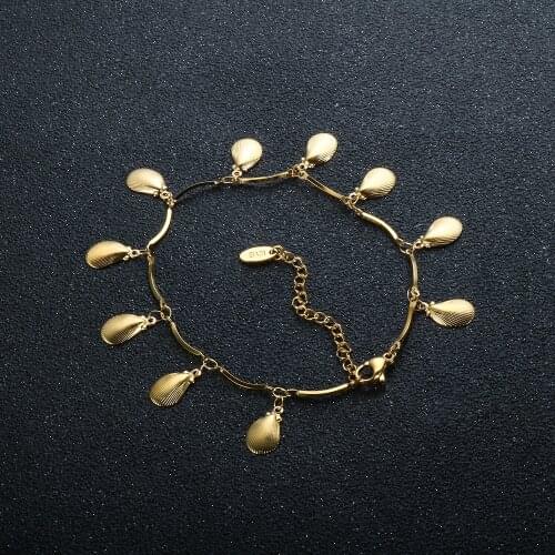 New Fashion Tassel Leaf Shell-Shaped Charm Anklet Women Adjustable Anklets Bracelets For Leg Foot Summer Beach Jewelry