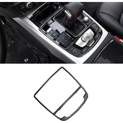 For Audi A6 C7 A6L 2012 2013 2014 2015 2016 Carbon Fiber Car Interior Gear Shift Panel Frame / Water Cup Holder Cover Trim