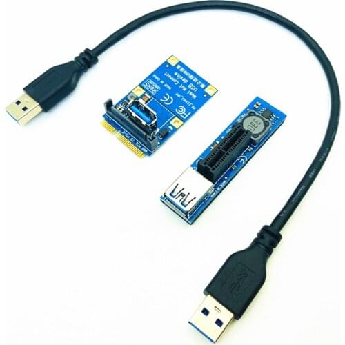 PCIE Riser Cable Mini PCIE to PCI-E X1 Riser Card PCI Express X1 Port Adapter SATA Power PCIE Extender 30cm USB Extension Cable