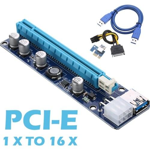 Durable Gold-plated Connector PCI-E Pcie 1X to 16X Adapter High Quality Computer Riser Card USB 3.0 Data Cable