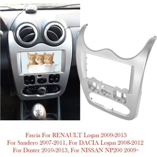Fit For RENAULT Logan SANDERO Dacia Duster Double 2 Din Car Radio Fascia Frame Panel Mount Dash Installation Trim Kit