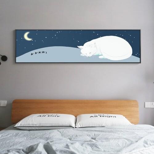 Hand Painted Nordic Decorative Painting Nordic Creative Childrens Room Bedroom Wall Cartoon Wall Painting home decor anime